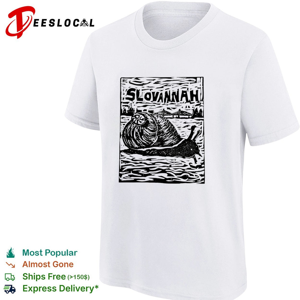 Slovannah Snail Woodcut Linocut Savannah shirt