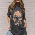 Slow Burn Graphic Tee,  Gift For Book Lover, Womenswear Crewneck Cotton Casual Fashion Hoodie, Sweatshirt