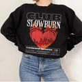 Slow Burn Sweatshirt for Romance Reader - Funny Retro Bookish Crewneck - Unisex Fit - 50% Cotton & 50% Polyester - Casual...