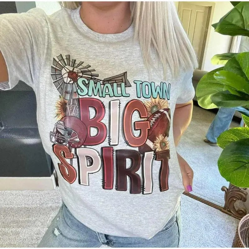 Small Town Big Spirit Graphic T-shirt Hoodie, Sweatshirt | RetroVerseTees.com