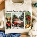Small Town Christmas Tshirt Sweatshirt, Cowgirl Western Outfit, Small Town Girl Christmas, Cow Christmas Shirt, Unisex...