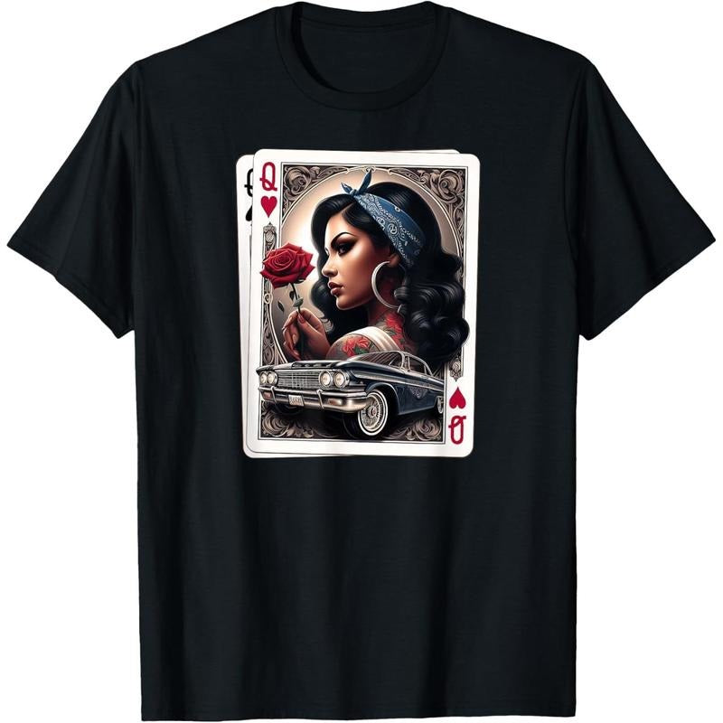 Smile Now Cry Later Chicano Cholo Shirts Lowrider Chicana T-Shirt Blue Classic Men'WB shield 100% Cotton Pocket monsters...