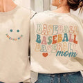 Smiley Face Baseball Mom Sweatshirt Cute Mothers Day Ideas T-Shirts, Hoodie | RetroVerseTees.com