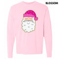 Smiling Cartoon Santa Long Sleeve Comfort Colors T-Shirt 'NLB' Hoodie, Sweatshirt | RetroVerseTees.com