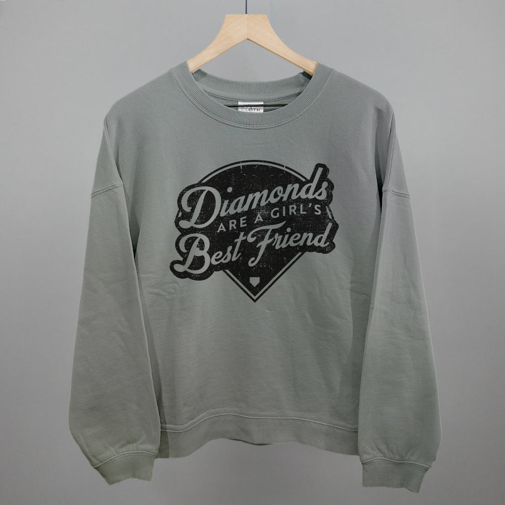 Diamonds Are A Girl's Best Friend (Vintage Script) T-Shirts, Hoodie, Sweatshirt | RetroVerseTees.com (Image 1)