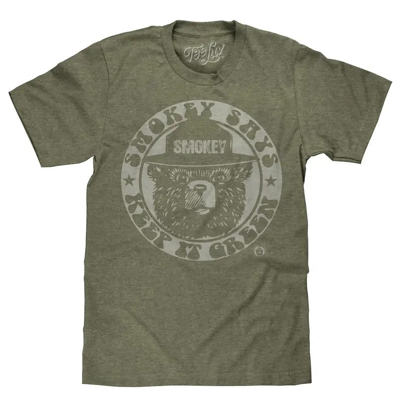 Smokey Bear Keep it Green Logo T-Shirt - Green Hoodie, Sweatshirt | RetroVerseTees.com