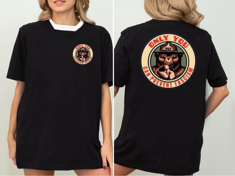 Smokey Bear Only You Can Prevent Fascism Shirt, Smokey TNF Bear Shirt, Swoosh Stand With TNF NPS Shirt, Protect Our...