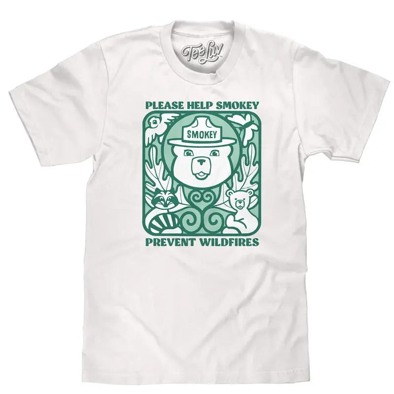 Smokey Bear Prevent Wildfires T-Shirt - White Hoodie, Sweatshirt | RetroVerseTees.com