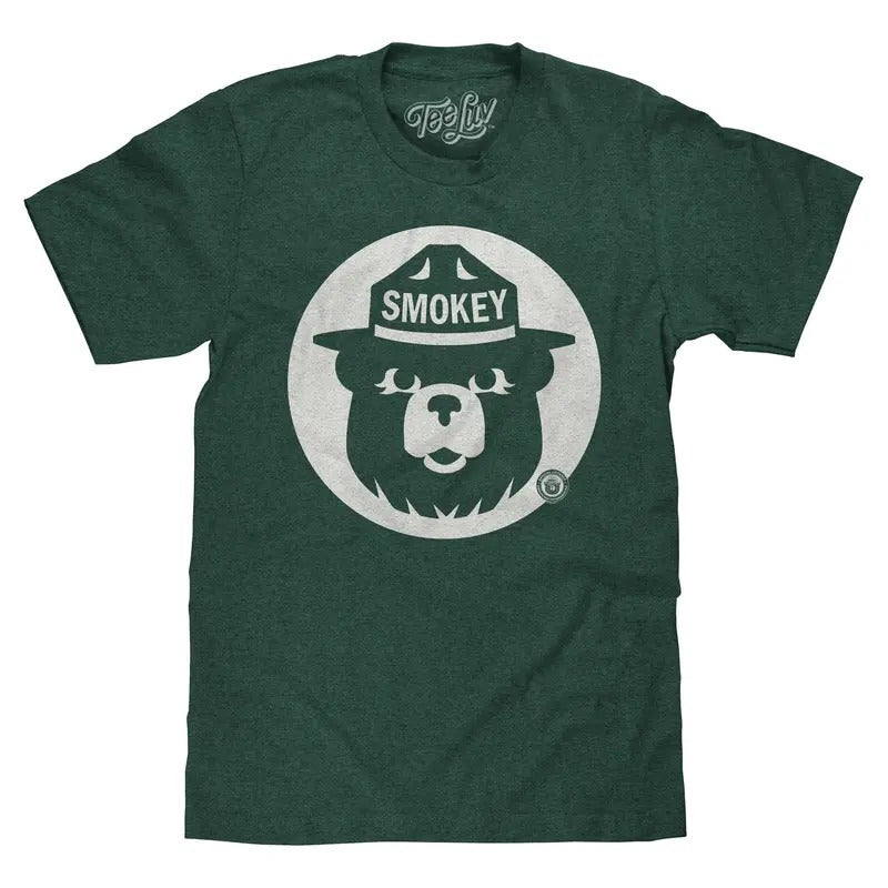 Smokey Bear Shirt Retro Mascot T-Shirt - Forest Green Hoodie, Sweatshirt | RetroVerseTees.com
