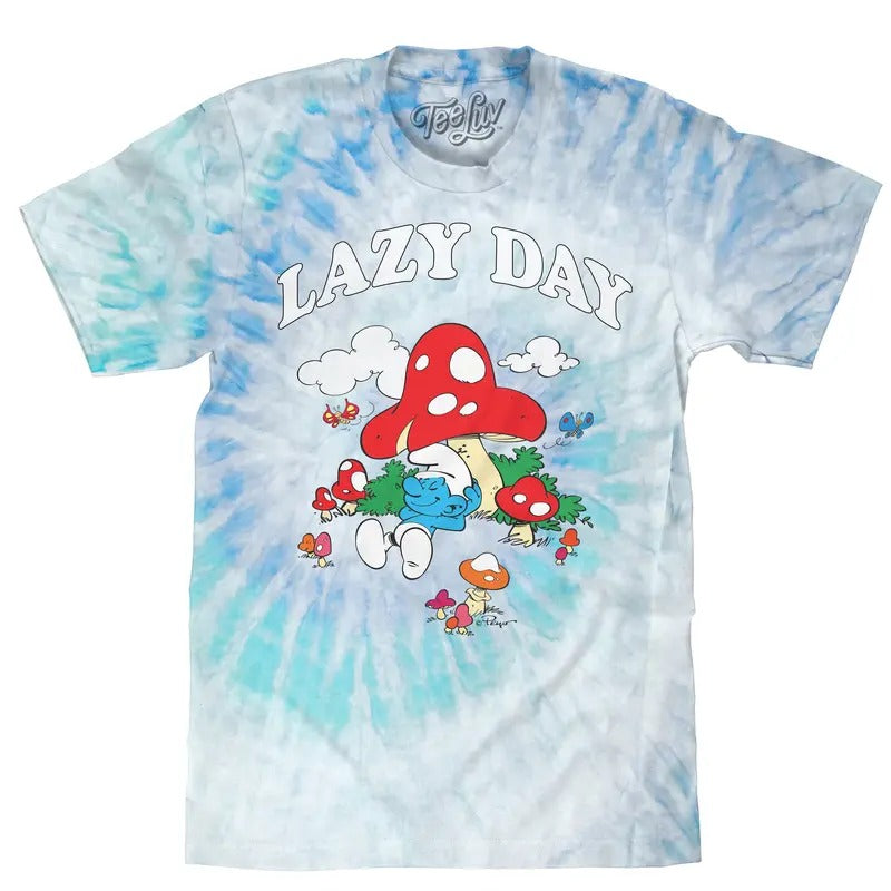 Smurfs Lazy Day Tie Dye T-Shirt - Lagoon Tie Dye Hoodie, Sweatshirt | RetroVerseTees.com