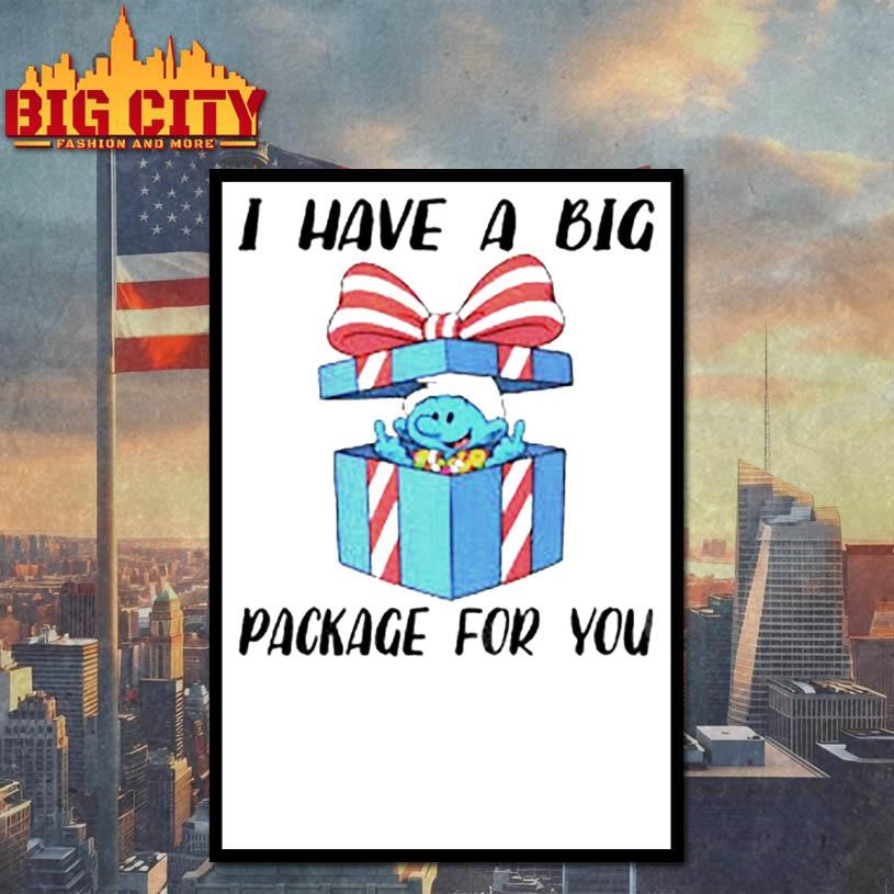 Smurfs middle finger I have a big package for you Merry Christmas shirt