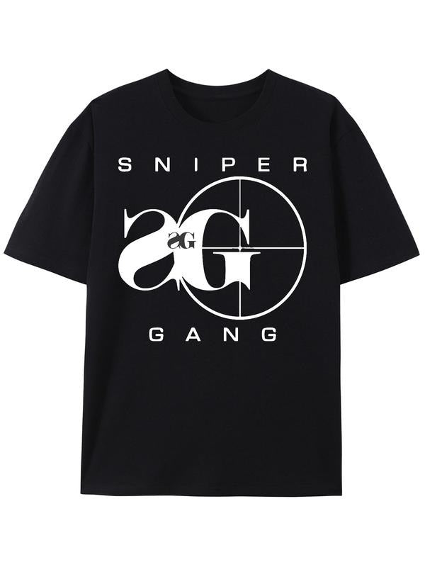 Sniper Gang Logo Unique Cotton Men'WB shield T-Shirt - WB shield Fashionable Casual Must-Have! Graphic Streetwear Hoodie,...