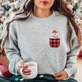 Snowman Pocket Size Sweatshirt, Christmas Sweater, Matching Family Christmas Party Hoodie, Cute Snowman Gift Sweatshirt,...