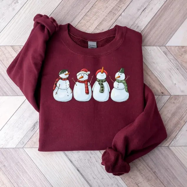 Snowman Sweatshirt, Christmas Farm Sweatshirt, Snowman Tee, Snowman xmas sweater Hoodie | RetroVerseTees.com