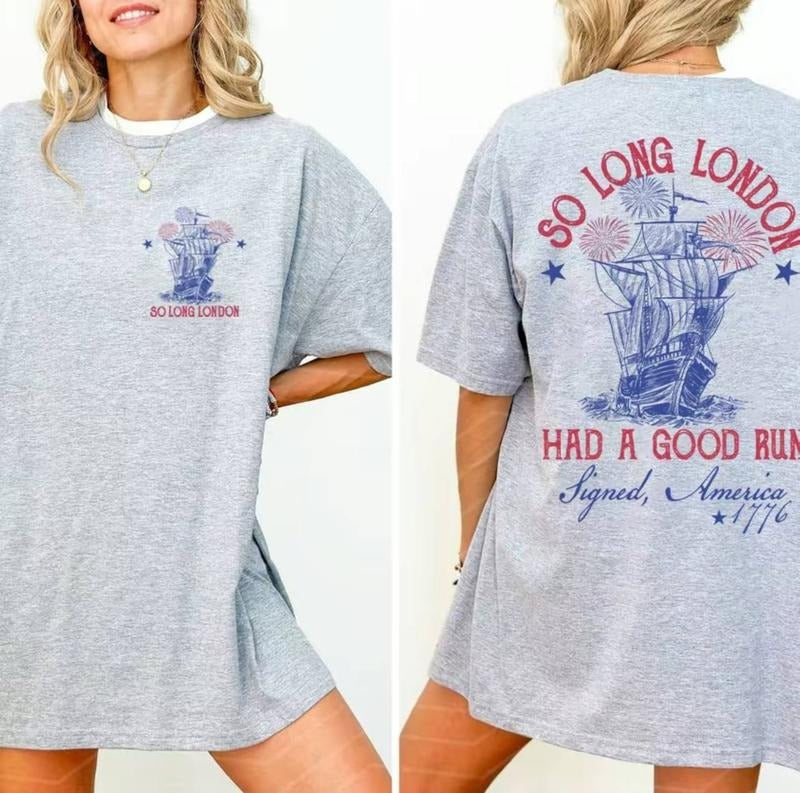So Long London 4th of July Two Sides Shirt, Fourth Of July Shirt, July 4th Shirt Hoodie, Sweatshirt | RetroVerseTees.com