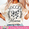 Soccer Mama T-Shirt, Coquette Soccer Bow T-Shirt, Soccer T-Shirt, Soccer Bow T-Shirt, Fall Coquette Bow T-Shirt, Soccer...