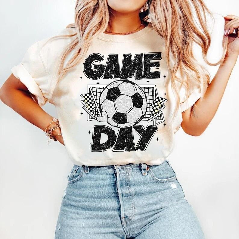 Soccer, Coquette Game Day, Soccer Mama Tshirt Hoodie, Sweatshirt | RetroVerseTees.com