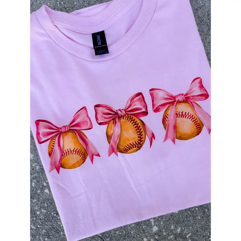 Softball Bows Graphic Top T-Shirts, Hoodie, Sweatshirt | RetroVerseTees.com