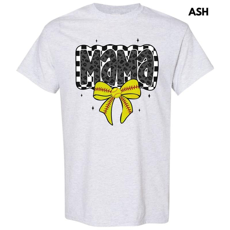 Softball Checkered Mama Gildan Short Sleeve T-Shirt 'NLB' Hoodie, Sweatshirt | RetroVerseTees.com