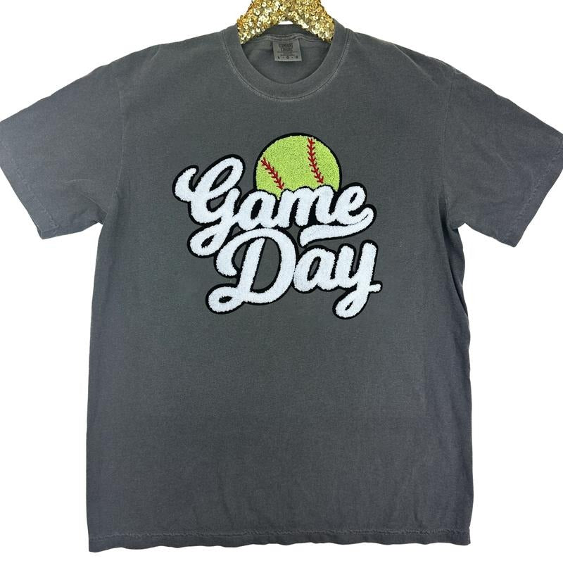 Softball Game Day Patch Comfort Colors T-Shirt Hoodie, Sweatshirt | RetroVerseTees.com