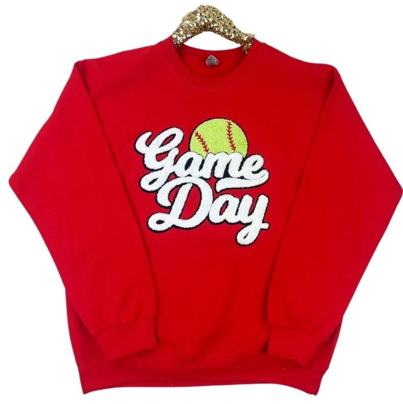 Softball Game Day Patch Sweatshirt T-Shirts, Hoodie | RetroVerseTees.com
