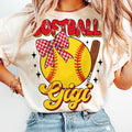 Softball Gigi T-Shirt, Retro Softball Mama Shirt, Softball Coquette T-Shirt, Game Day Softball Bow Shirt, Softball Sports...