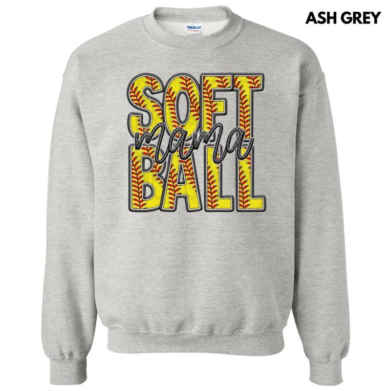 Softball Mama Faux Embroidery Sweatshirt T-Shirts, Hoodie | RetroVerseTees.com