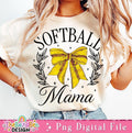Softball Mama T-Shirt, Coquette Softball Bow T-Shirt, Softball T-Shirt, Softball Bow T-Shirt, Fall Coquette Bow T-Shirt,...