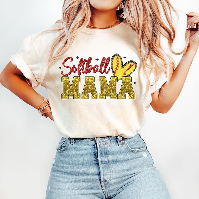 Softball Mama T-Shirt, Softball T-Shirt, Sports T-Shirt, Trendy Retro Mom T-Shirt Hoodie, Sweatshirt | RetroVerseTees.com