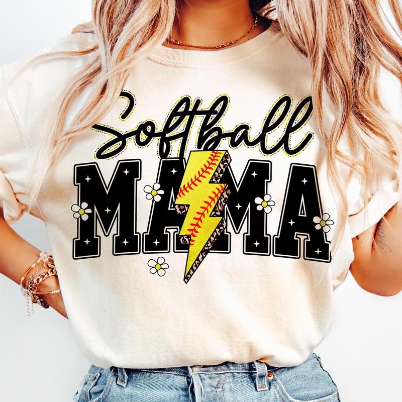 Softball Mama Varsity T-Shirt, Softball Mama Shirt, Softball Lightning T-Shirt Hoodie, Sweatshirt | RetroVerseTees.com