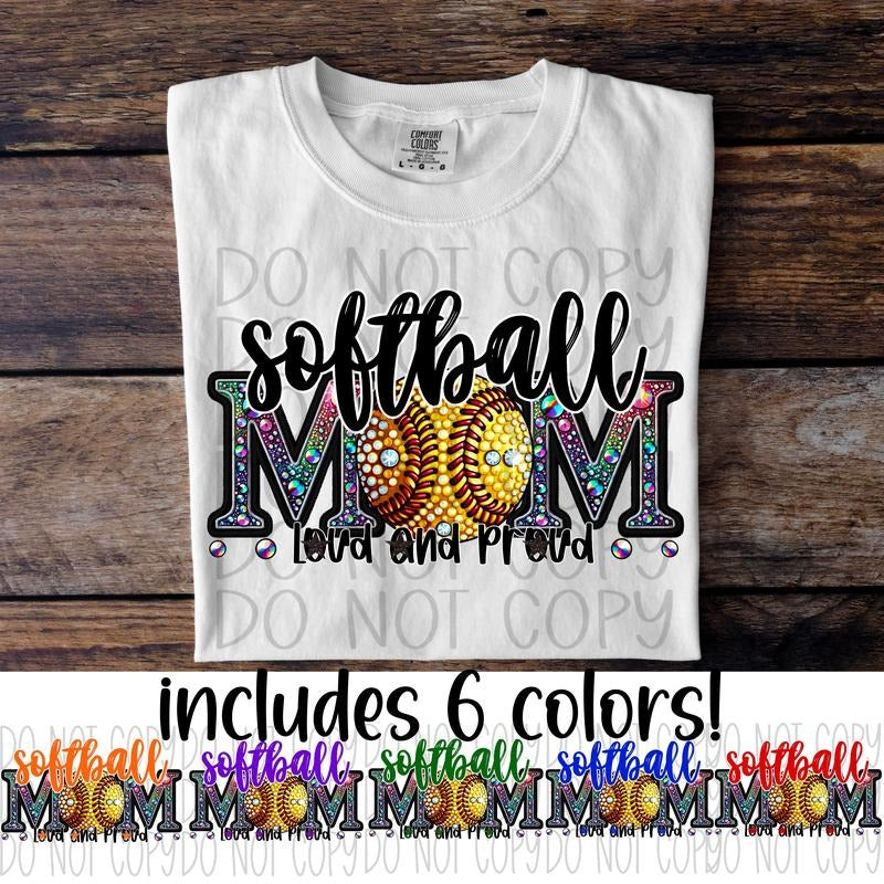 Softball Mom Loud and Proud DTF Transfers - THIS IS NOT A SHIRT Hoodie, Sweatshirt | RetroVerseTees.com