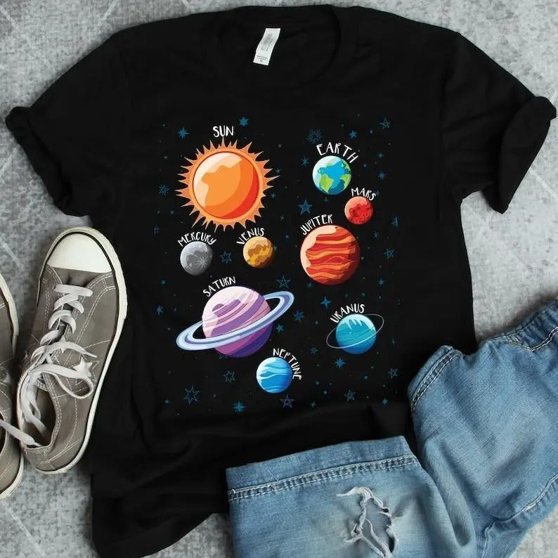 Solar System Shirts,Gifts - For Husband Him, Short Sleeve Tee Shirt, Funny Gifts For Men, Gifts For Birthday - Unisex And...