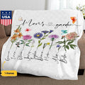 Custom Mom's Garden Blanket, Mom Blanket with Kids Name, Custom Birth Flower Blanket, Gift for Mom