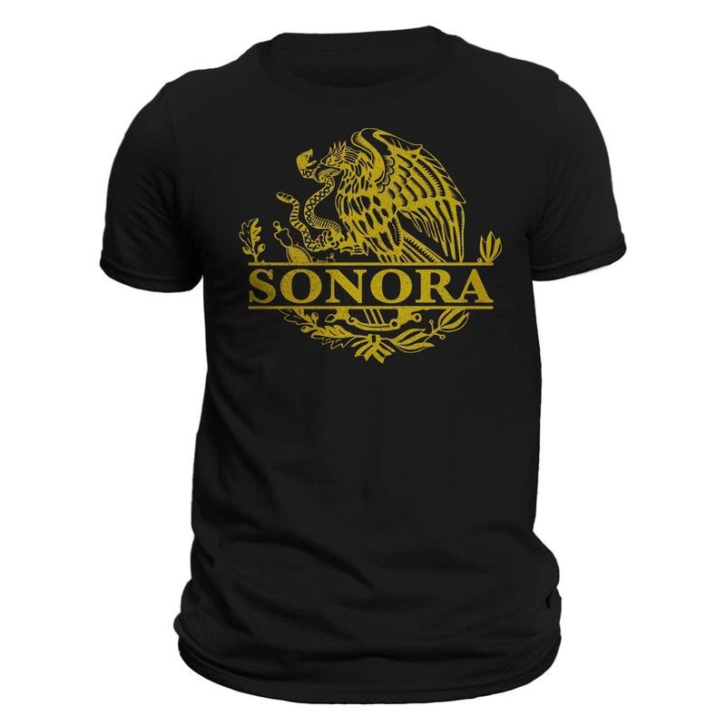 Sonora Mexico Eagle Emblem Mexican Flag T-Shirt Casual Classic Cotton Crewneck Hoodie, Sweatshirt | RetroVerseTees.com