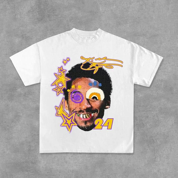Sopula Casual Kobe Bryant Graffiti Portrait Graphic Print Cotton T-Shirt Hoodie, Sweatshirt | RetroVerseTees.com