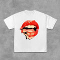 Sopula Collage Red Lip Graphic Design Cotton T-Shirt Hoodie, Sweatshirt | RetroVerseTees.com