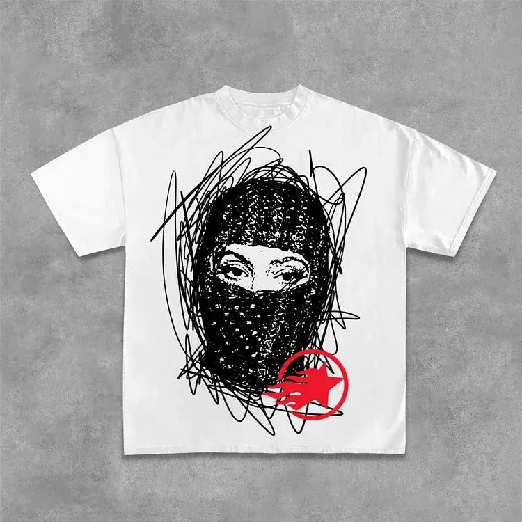 Sopula Gang Graffiti Mask Printed Cotton T-Shirt Hoodie, Sweatshirt | RetroVerseTees.com