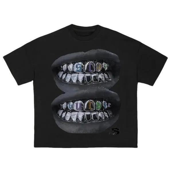Sopula Loose Lip Print Graphic Cotton T-Shirt Hoodie, Sweatshirt | RetroVerseTees.com