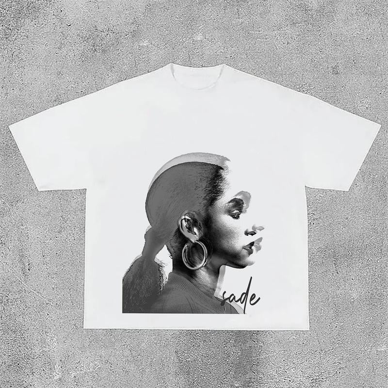 Sopula Vintage Sade Adu Print Graphic Cotton T-Shirt Hoodie, Sweatshirt | RetroVerseTees.com