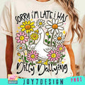 Sorry I'm Late I Was Dilly Dallying Goose Shirt, Funny Goose  Boho Floral Funny Sarcastic Retro Aesthetics Shirt Hoodie,...