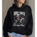 Sorry Santa I've Been Feral Funny Hoodie Casual Street Style Fleece Fabric Pullover Hooded Sweatshirt for Women for Men,...