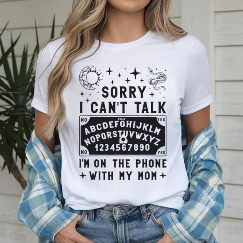 Sorry Swoosh Cant Talk Im Pocket monsters TNF Straw hat pirates With My Mom Ouija Board Graphic Tee Halloween Spiritual...
