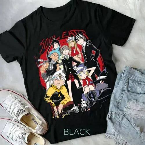 Soul Eater T-shirt,Anime,Death The Kid,Manga,Black Star Graphic Tee Black Shirt Hoodie, Sweatshirt | RetroVerseTees.com