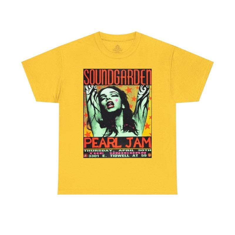 Soundgarden Pearl Jam Regular Fit Unisex T-Shirt Classic Cotton Fabric Hoodie, Sweatshirt | RetroVerseTees.com