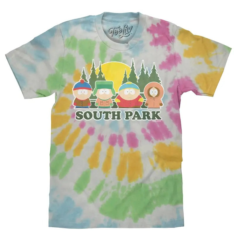 South Park Cartoon Cast Tie Dye T-Shirt - Yosemite Hoodie, Sweatshirt | RetroVerseTees.com