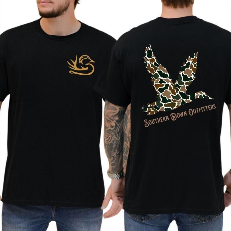 Southern Down Outfitters Duck Camo Graphic Tee Print for Cowboys & Hunters, Perfect Country Life Wear for Patriotic...