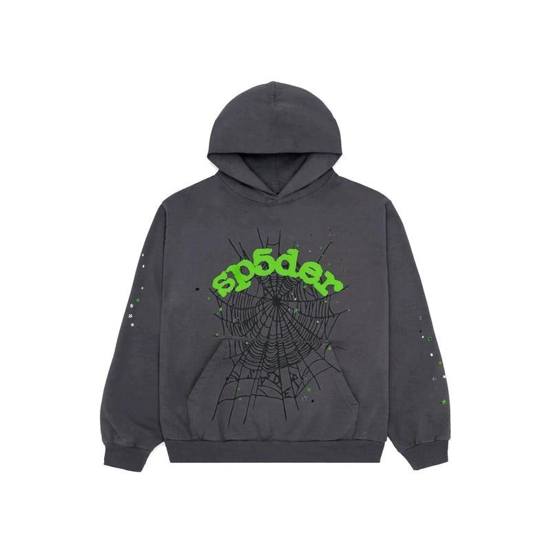 Sp5der Wait Web Hoodie Slate Grey T-Shirts, Sweatshirt | RetroVerseTees.com