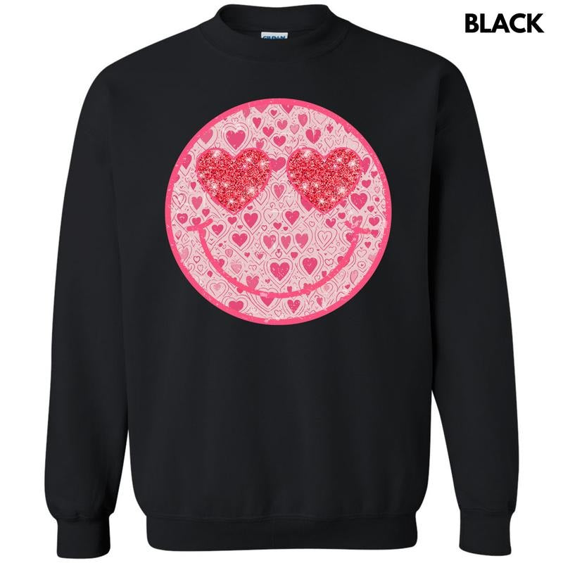 Sparkle Heart Happy Face Sweatshirt 'NLB' T-Shirts, Hoodie | RetroVerseTees.com