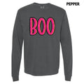 Sparkle Pink Boo FAKE GLITTER Long Sleeve Comfort Colors T-Shirt Hoodie, Sweatshirt | RetroVerseTees.com