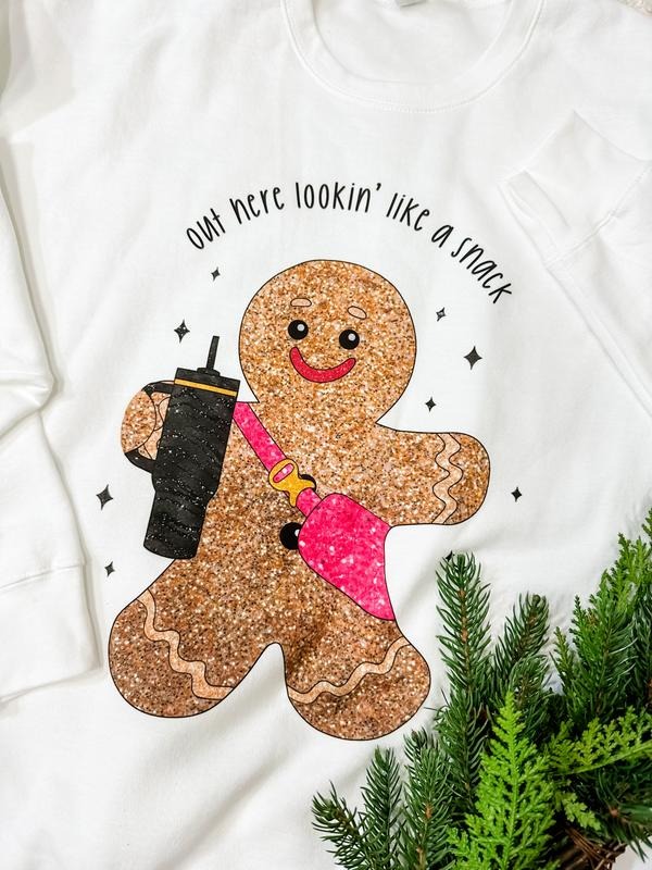 Sparkly Gingerbread Graphic Top T-Shirts, Hoodie, Sweatshirt | RetroVerseTees.com
